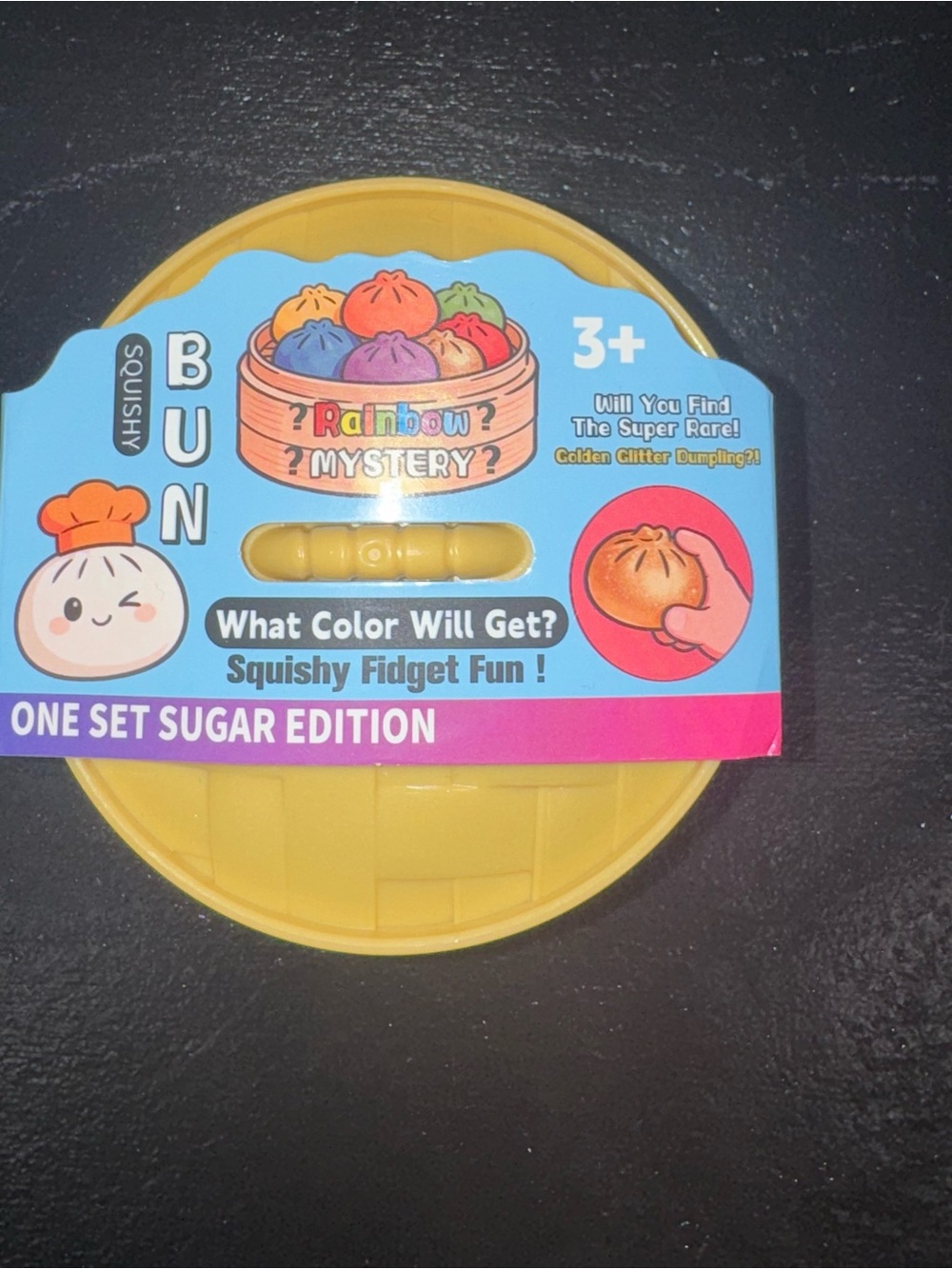 Rainbow Mystery Squishy Bun Fidget Toy - Yellow - Unknown Brand